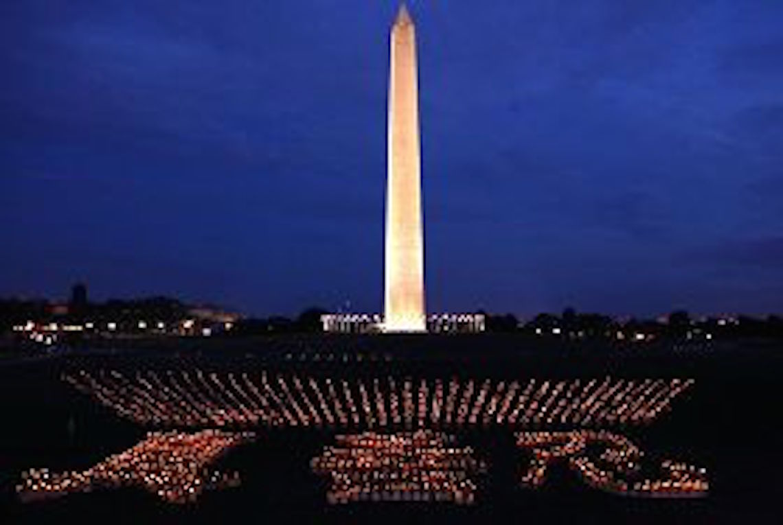 Candlelight vigil in front of the Washington Monument July 17, 2012. More than 1,000 Falun Gong practitioners participated in this event.