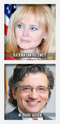 Katrina Lantos Swett serves as chair of the U.S. Commission on International Religious Freedom. M. Zuhdi Jasser serves as a USCIRF commissioner. Photos courtesy USCIRF