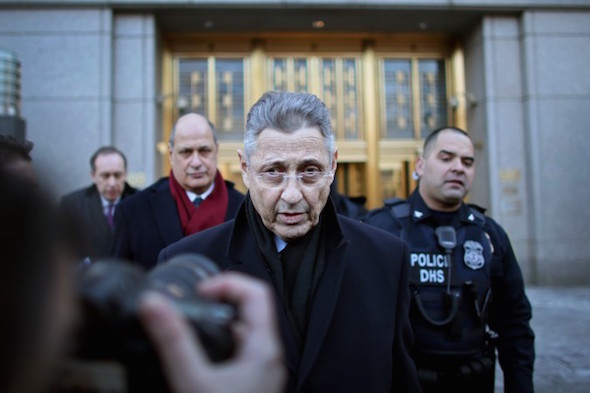 New York State Assembly Speaker Sheldon Silver walks out of the Federal Courthouse after his arraignment in New York City on Thursday. (Yana Paskova/Getty Images)
